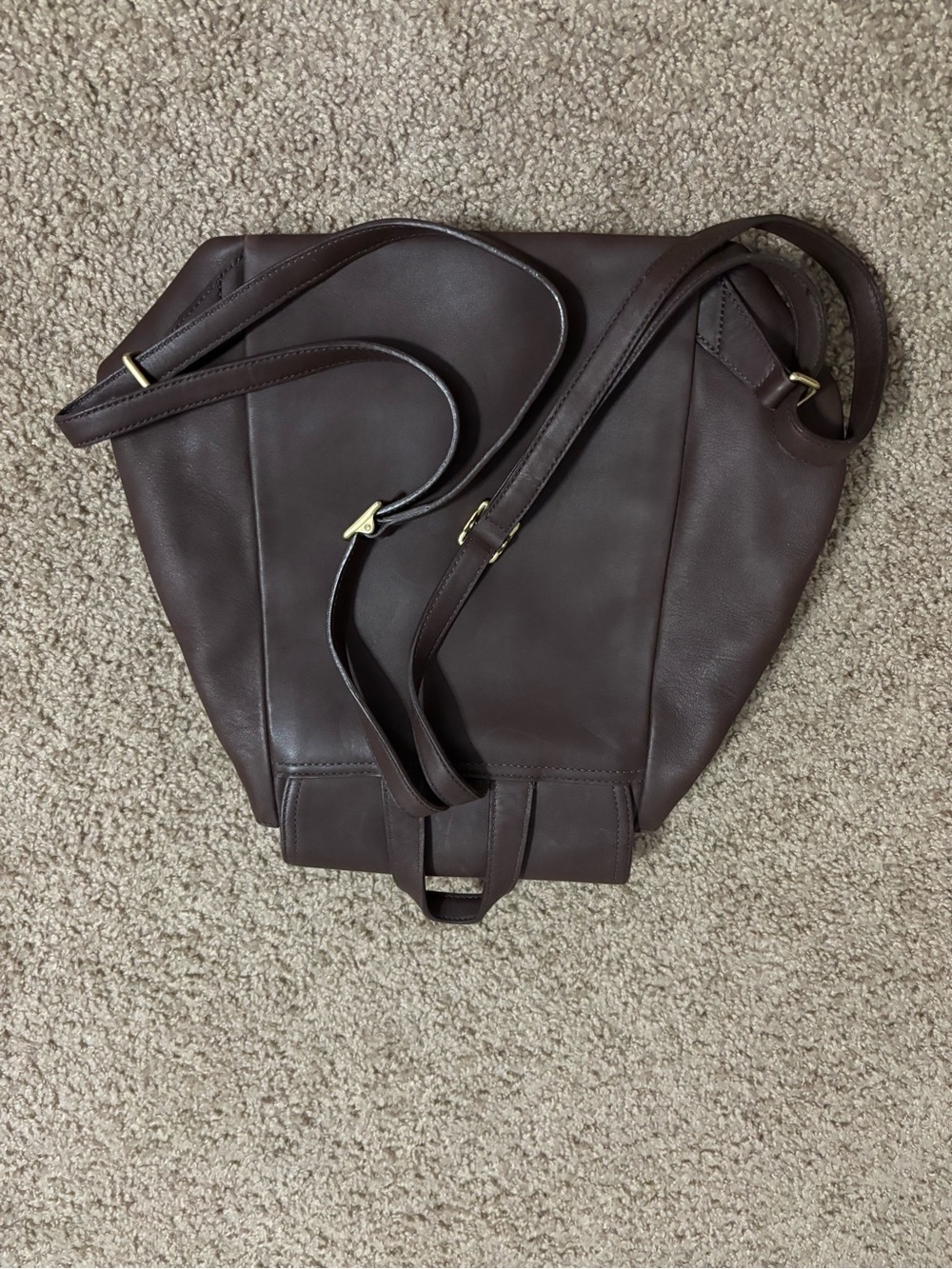 Coach Classic Dark Brown Leather Backpack NoE13-9827 - Picture 5 of 7